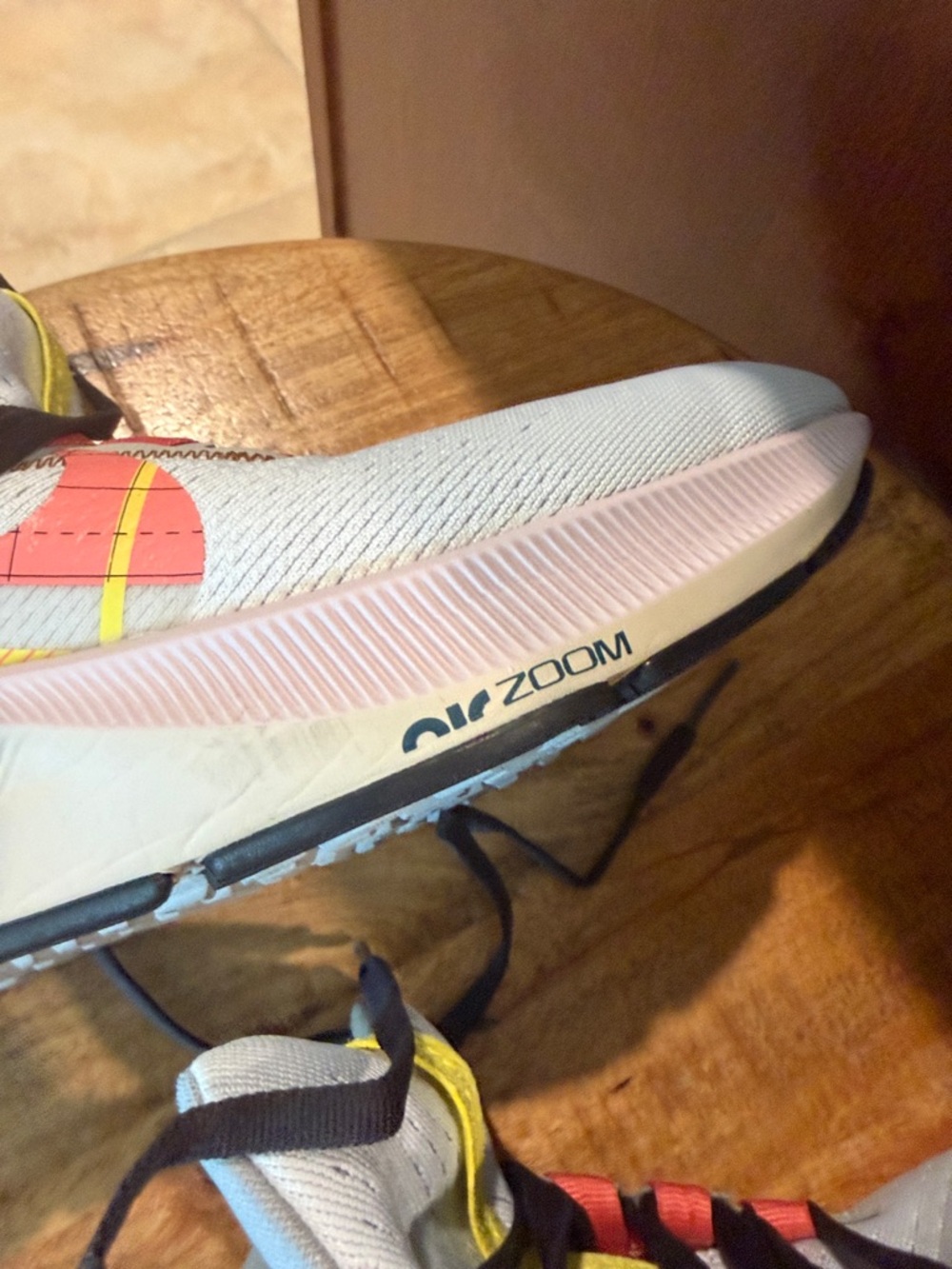 NIKE Women Lightweight Running Sneakers in White with Pink & Yellow Accents - Picture 9 of 14